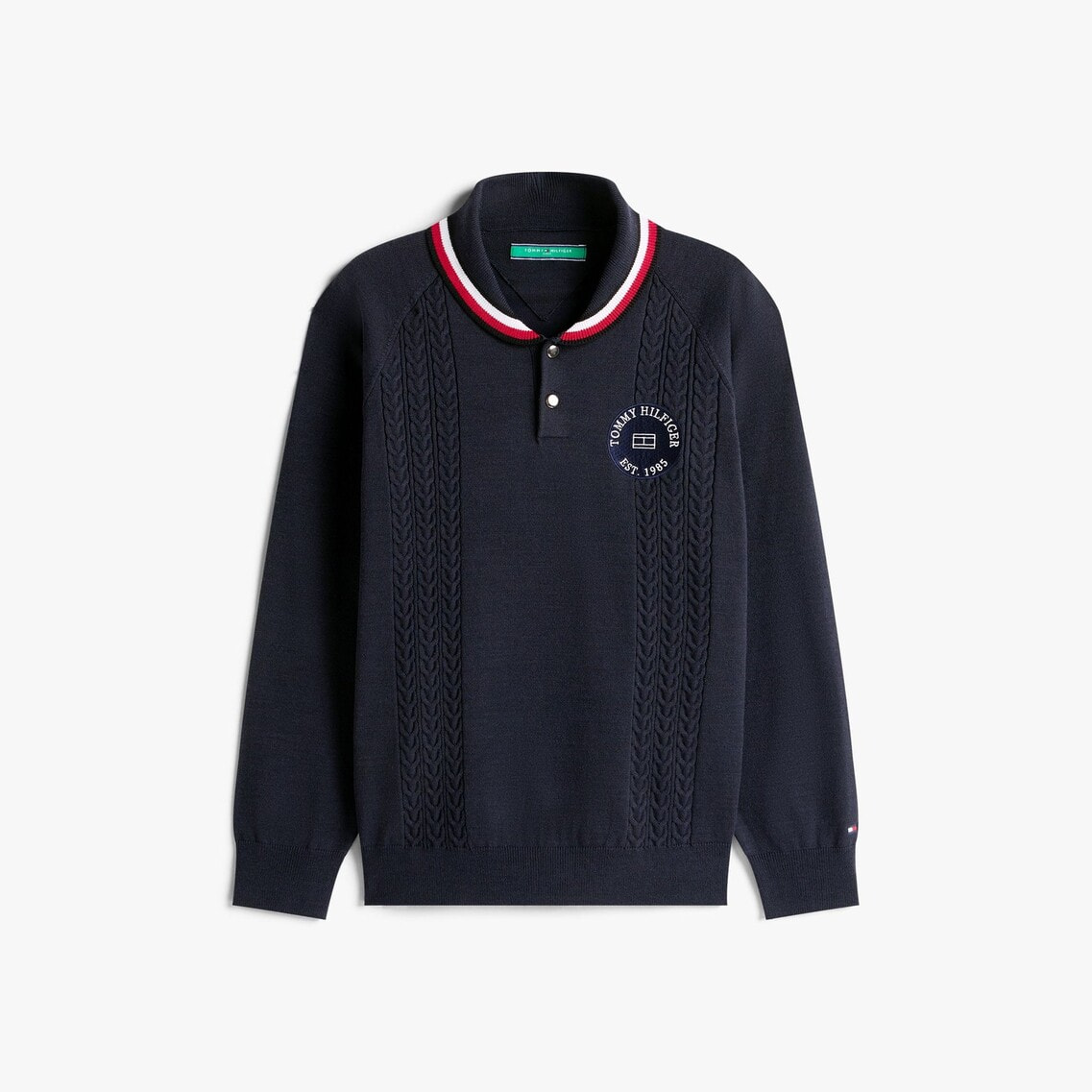 ショールカラーケーブルニットプルオーバー | トミー ヒルフィガー