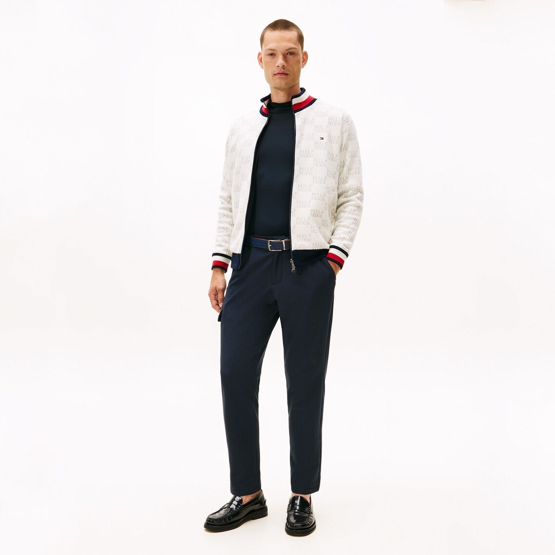 ロゴジャカードニットリバーシブルジャケット | トミー