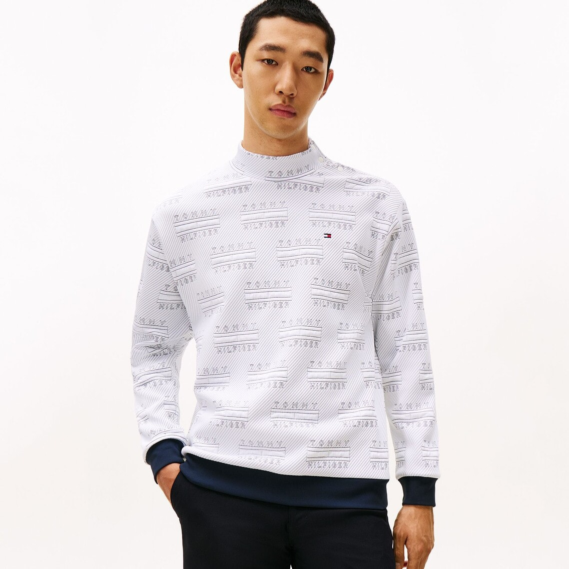 ジャカードキルト モックネックスウェット | トミー ヒルフィガー