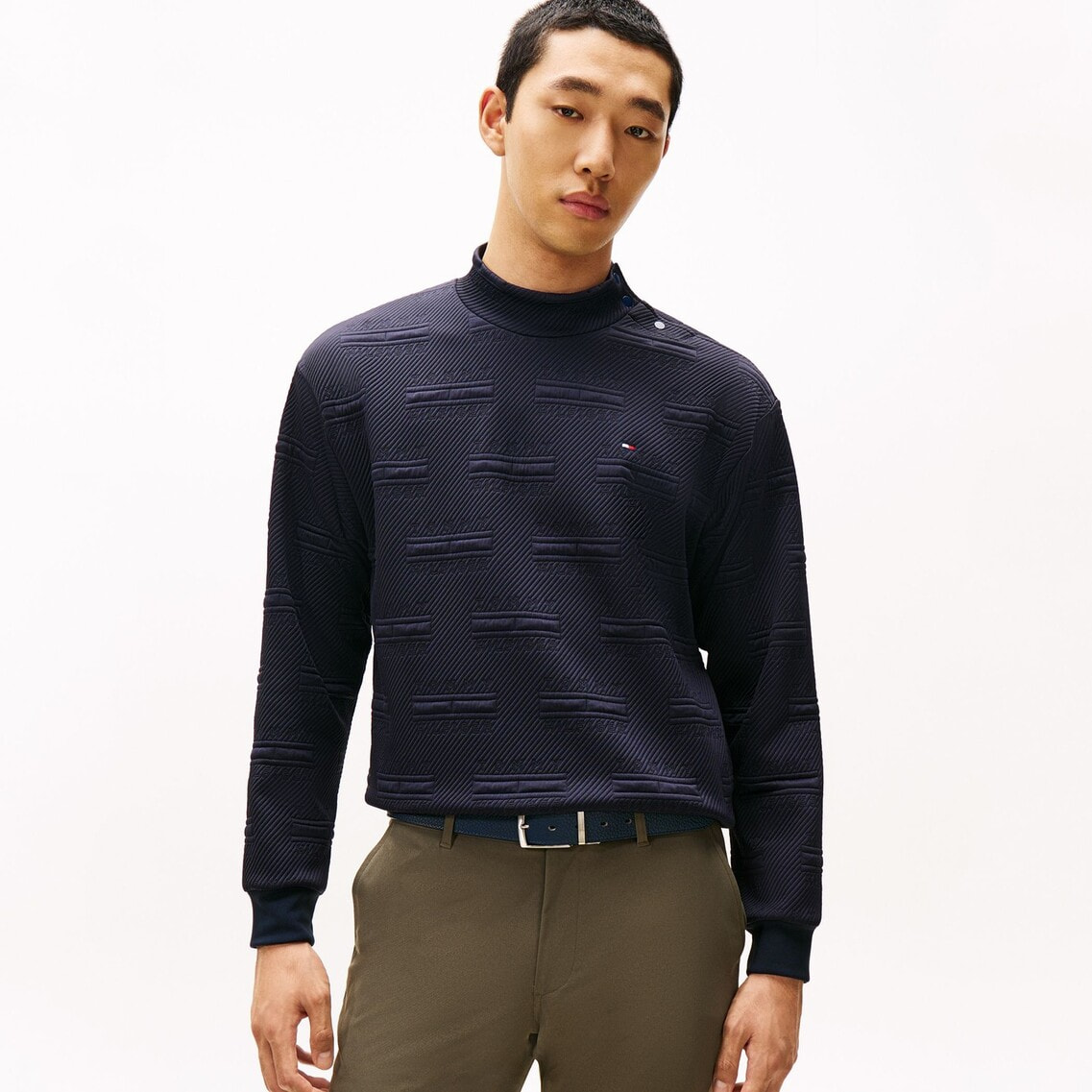 3点でさらに10％OFF】ジャカードキルト モックネックスウェット