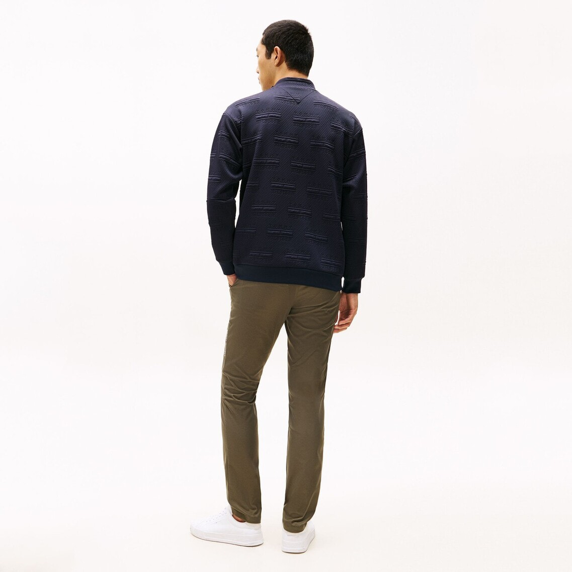 モックネックスウェット【M寸】ネイビー　トミーヒルフィガー thma575 トミーヒルフィガーゴルフ(TOMMY HILFIGER GOLF) ゴルフウェア