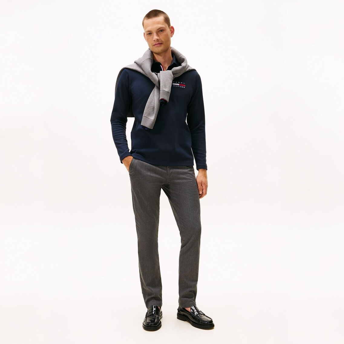 2点でさらに10％OFF】ロングスリーブジップアップポロシャツ | トミー