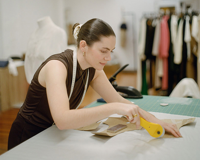 切っている様子